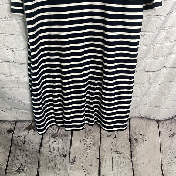 Talbots Woman’s Navy Striped Embellished V-Neck Long Sleeve Dress Size 2X New - Picture 12 of 16